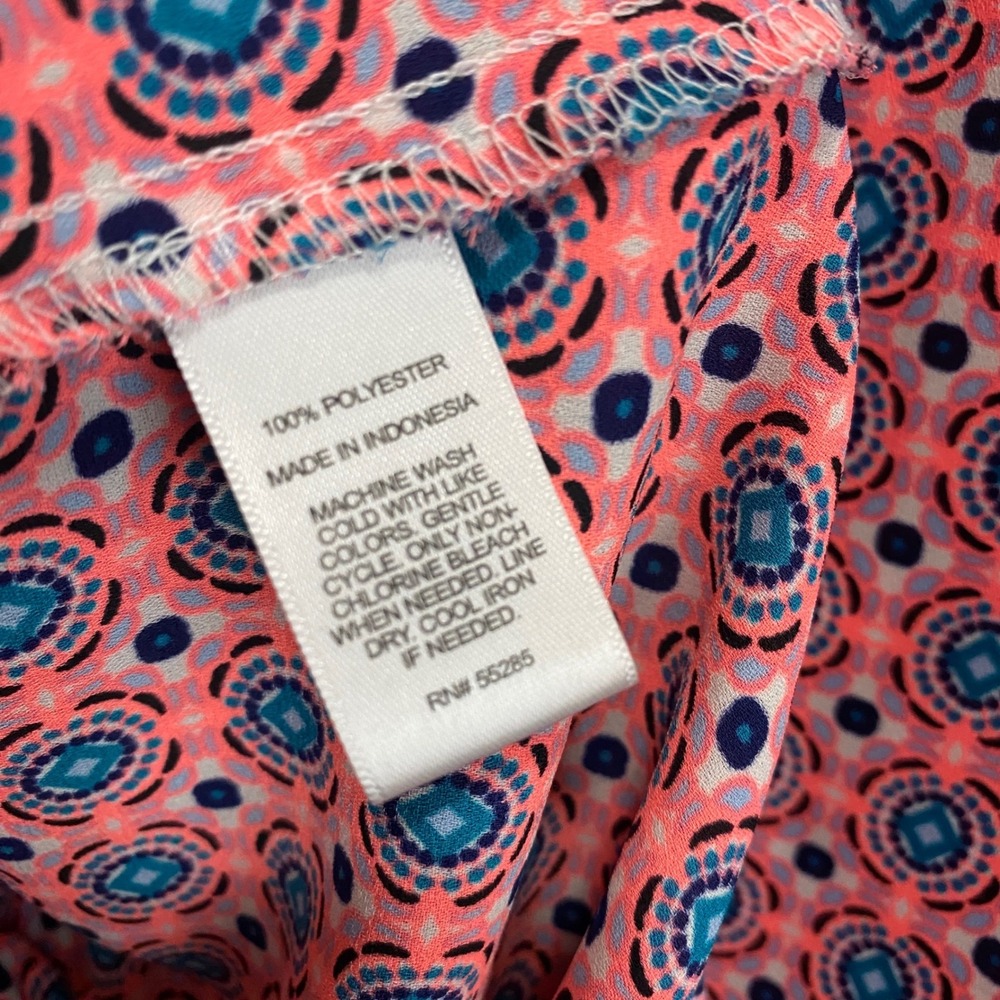 Express The Portofino Shirt Womens S Pink Blue Slim Fit Roll Tab Pockets Office - Picture 9 of 10